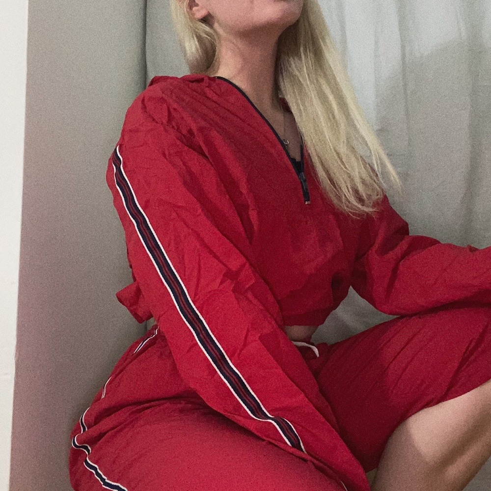 red matching track set